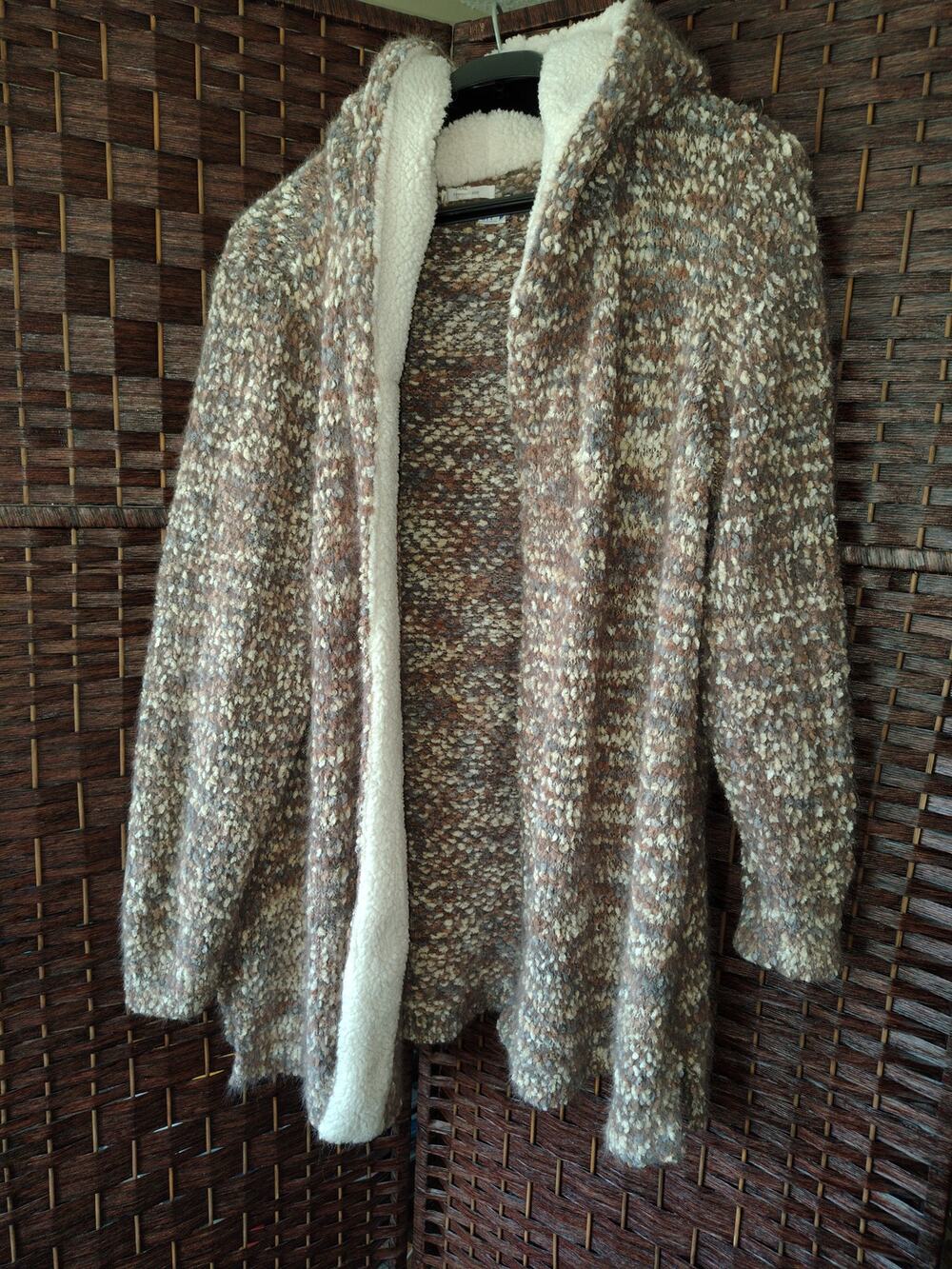 Eyelash Sherpa trim hooded cardigan XXL Maurices 2X soft cozy